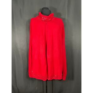 Vintage Red Sweater Set, Sequence, Plus Size 3X Maggie McNaughton, Turtle Neck